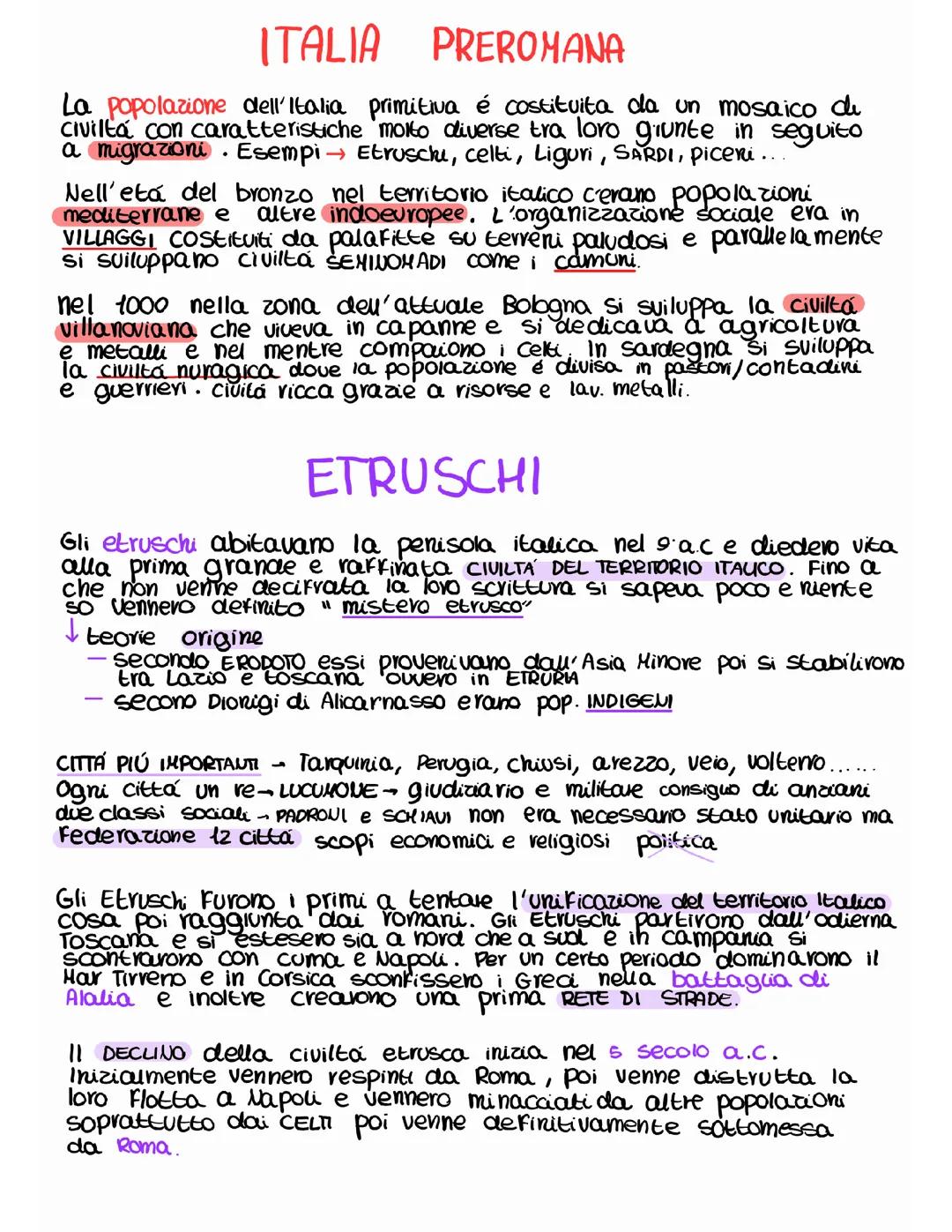 ITALIA PREROMANA E ETRUSCHI