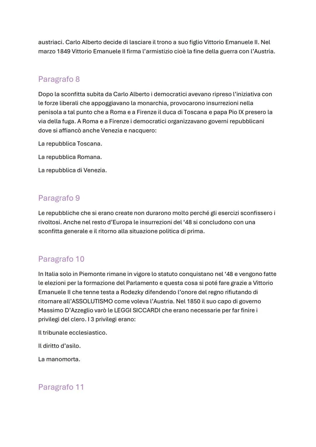 # CAPITOLO 21: IL 48' E LA PRIMA GUERRA
D'INDIPENDENZA
Paragrafo 1
Nel 1847 i sovrani italiani si aprirono a caute riforme di libertà di s