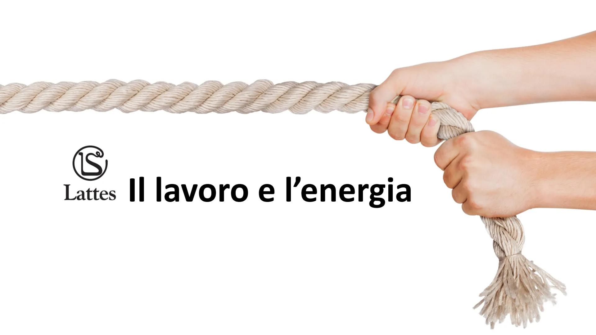 Lattes Il lavoro e l'energia Lattes
Che cos'è il lavoro
Nel linguaggio comune, con "lavoro" si intende qualsiasi attività che
permette di ra