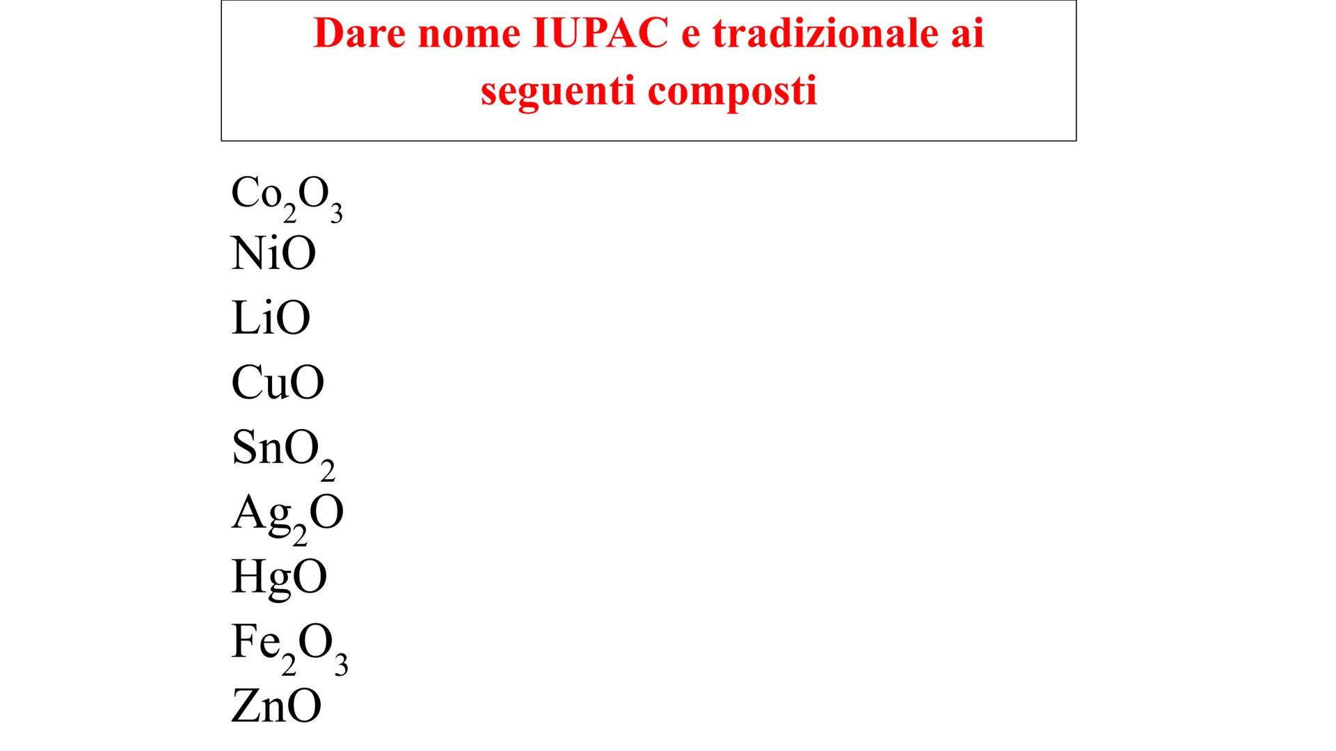 Leggere e scrivere le formule più semplici
La formula chimica di un composto mostra da quali
elementi è formato.
Gli indici numerici in posi
