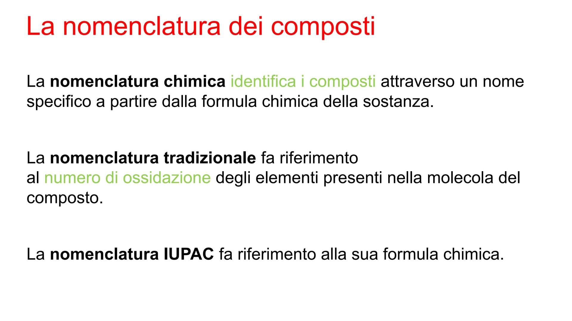 Leggere e scrivere le formule più semplici
La formula chimica di un composto mostra da quali
elementi è formato.
Gli indici numerici in posi