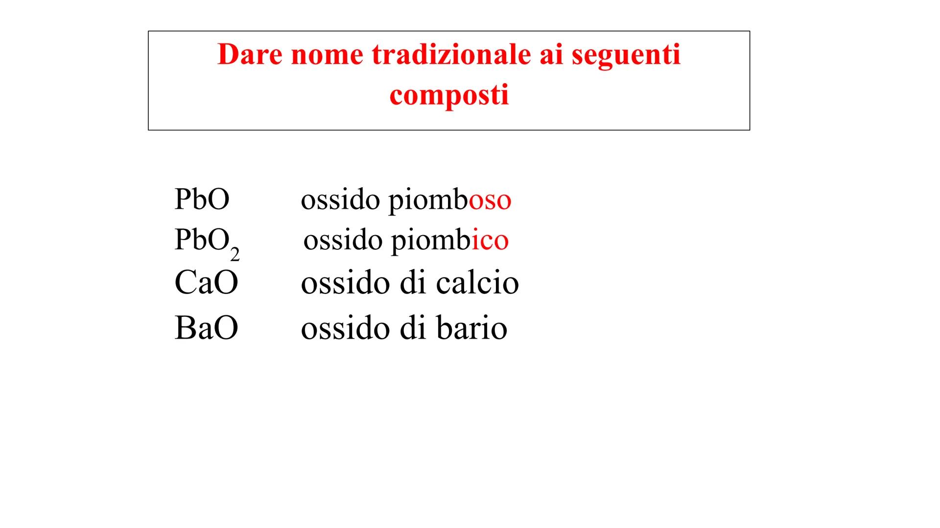 Leggere e scrivere le formule più semplici
La formula chimica di un composto mostra da quali
elementi è formato.
Gli indici numerici in posi