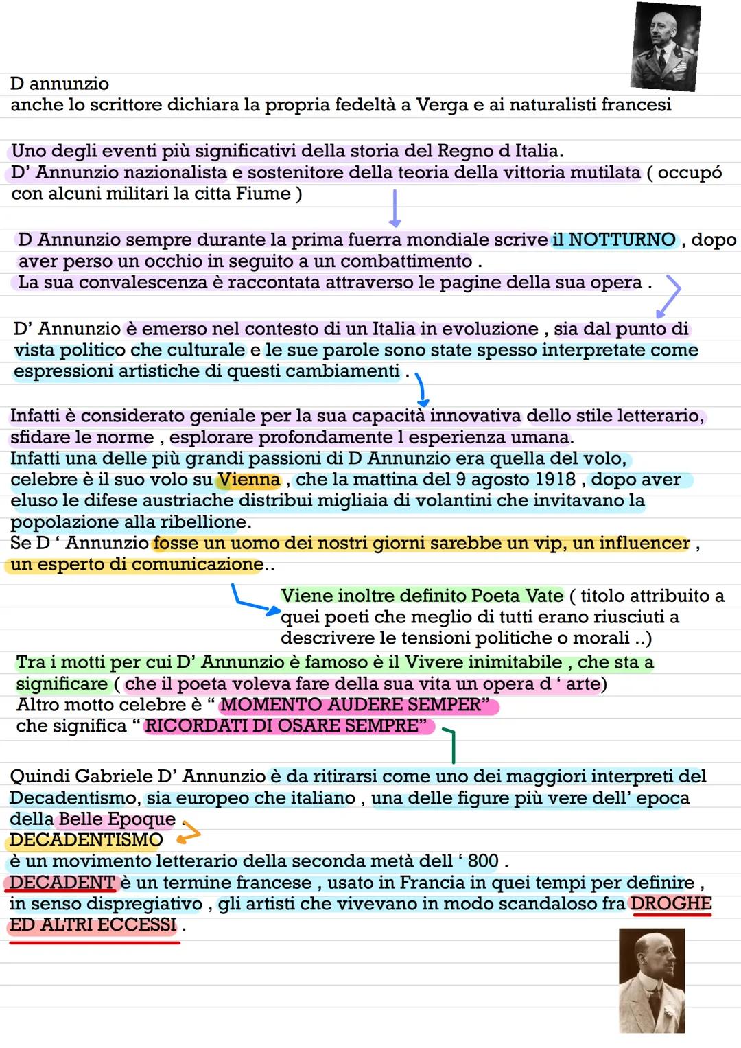È un grande scrittore ma anche un grande personaggio,
Una delle opere d' arti più riuscite infatti è stata la sua stessa
vita
GABRIELE D'A