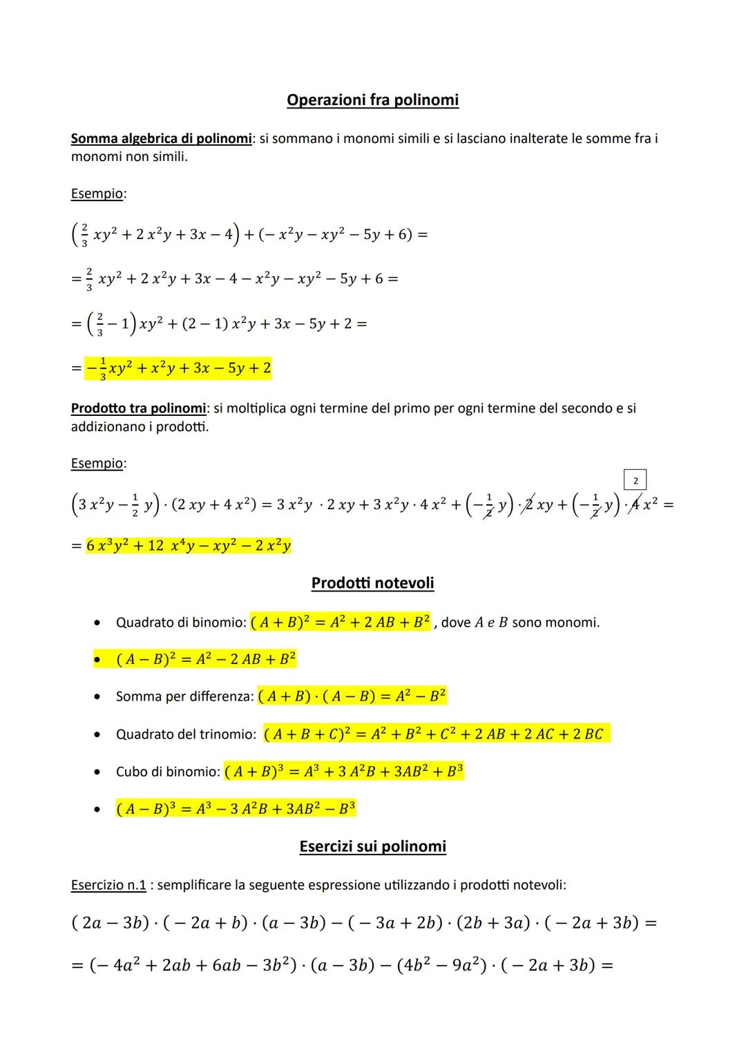 Calcolo letterale: MONOMI
Monomio: espressione letterale in cui compaiono solo moltiplicazioni e potenze tra numeri
(coefficienti) e lettere