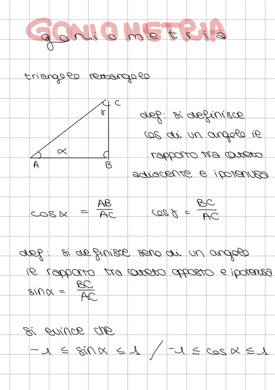 GONIOMETRIA
triangolo rettangolo
A
४
ас
ط
♡
dep: si definisce
ces di un angelo ie
rapporto tra cateto
adiacente e ipotenusa
AB
BC
COSX
=
AC