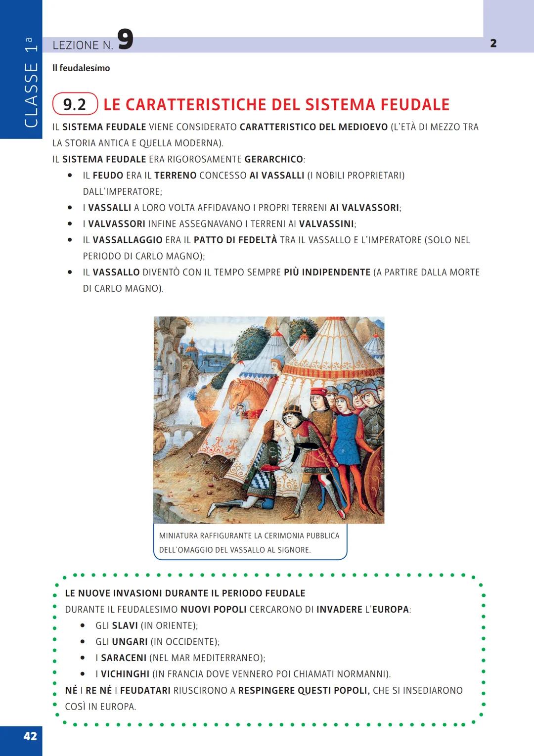 1
LEZIONE N. 9
IL FEUDALESIMO
QUANDO?
INIZIA NELL'814 (CON LA MORTE DI CARLO MAGNO)
E FINISCE NEL 900 (CON IL SISTEMA CURTENSE)
DOVE?
EUR