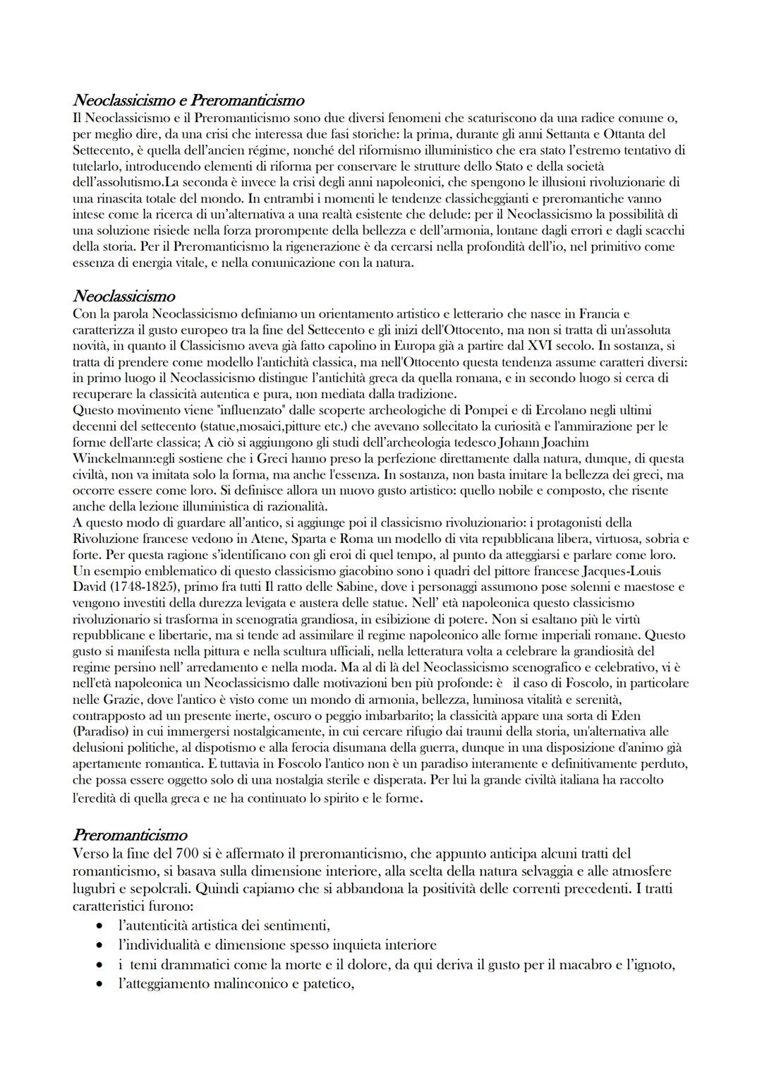 # Neoclassicismo e Preromanticismo
Il Neoclassicismo e il Preromanticismo sono due diversi fenomeni che scaturiscono da una radice comune o