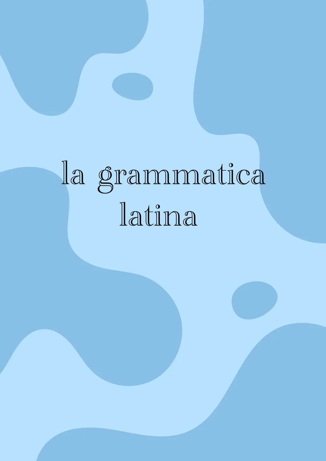 la grammatica
latina le 5 declinazioni
1 declinazione
2 declinazione
a
ae
us
i
um
a
ae
arum
-
orum
i
orum
ae
is
0
is
о
is
am
as
um
S
um
a
a