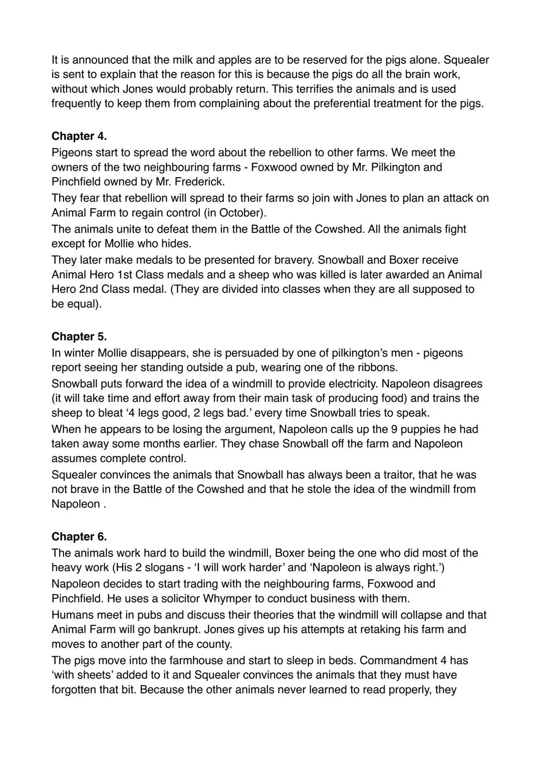 Chapter 1
One night, all the animals at Mr. Jones' Manor Farm assemble in a barn to hear old
Major, a pig, describe a dream he had about a w