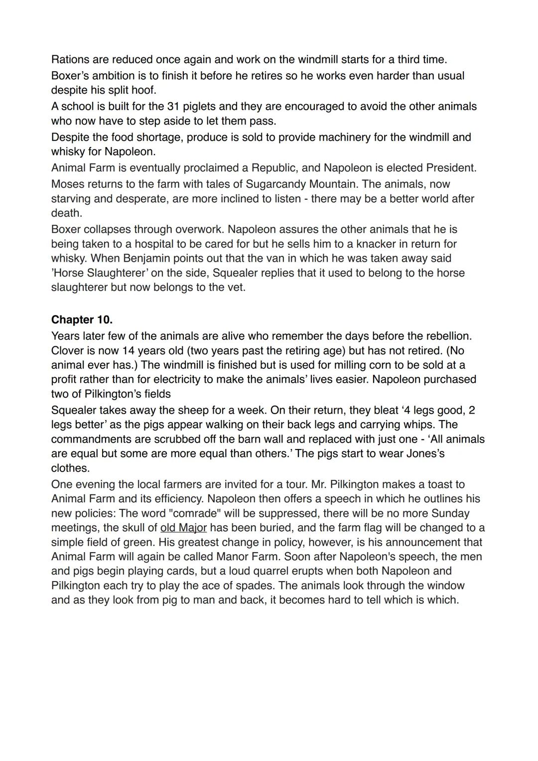 Chapter 1
One night, all the animals at Mr. Jones' Manor Farm assemble in a barn to hear old
Major, a pig, describe a dream he had about a w