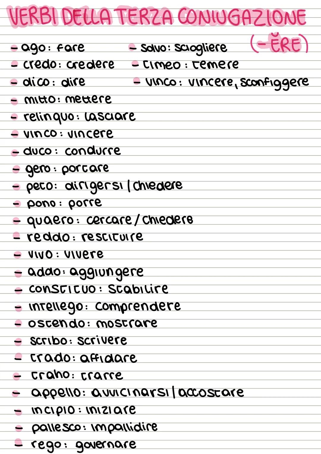 # I CASI E LA A DECLINAZIONE
NOMINATIVO: Soggetto (sing. ǎ/plur. ae)
GENITIVO: specificazione (sing. ael plur. arum)
DATIVO: termine (sin