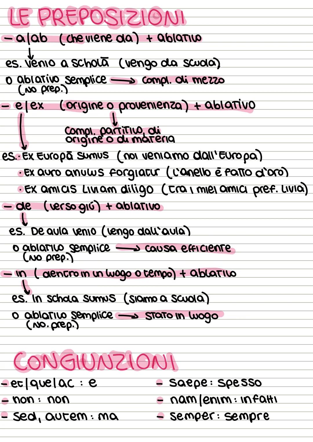 # I CASI E LA A DECLINAZIONE
NOMINATIVO: Soggetto (sing. ǎ/plur. ae)
GENITIVO: specificazione (sing. ael plur. arum)
DATIVO: termine (sin