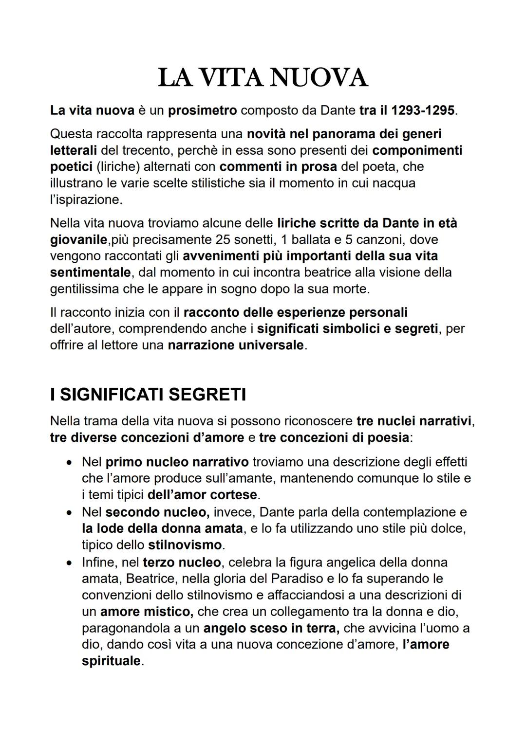 # LA VITA NUOVA
La vita nuova è un prosimetro composto da Dante tra il 1293-1295.
Questa raccolta rappresenta una novità nel panorama dei