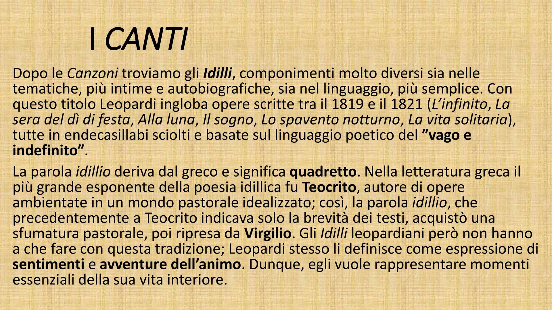 # GIACOMO LEOPARDI
Giacomo Leopardi nasce a Recanati nel 1798,
in un ambiente bigotto e conservatore. In età
adolescenziale si chiude nella