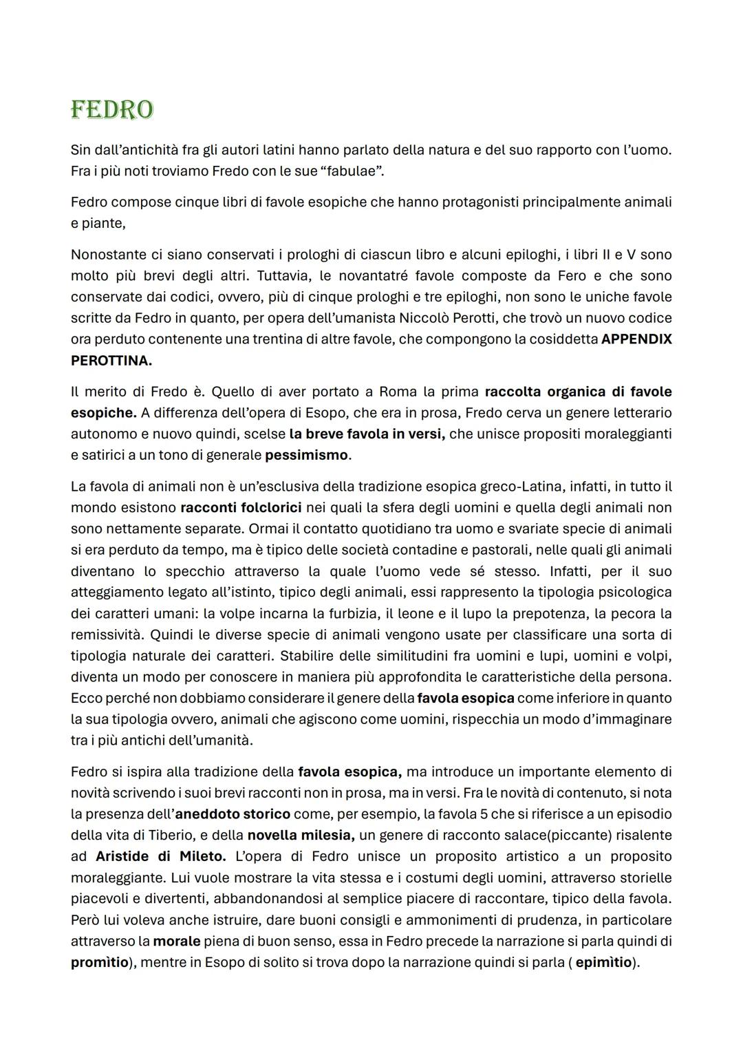 # FEDRO
Sin dall'antichità fra gli autori latini hanno parlato della natura e del suo rapporto con l'uomo.
Fra i più noti troviamo Fredo co