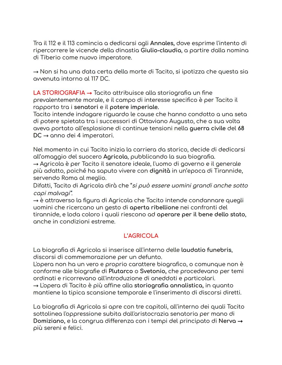 TACITO
Vita
Non si hanno sufficienti notizie certe riguardo la vita di Tacito, difatti non
si conosce con certezza né la data né il luogo