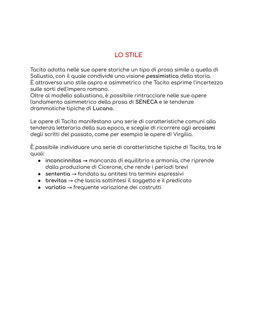 TACITO
Vita
Non si hanno sufficienti notizie certe riguardo la vita di Tacito, difatti non
si conosce con certezza né la data né il luogo