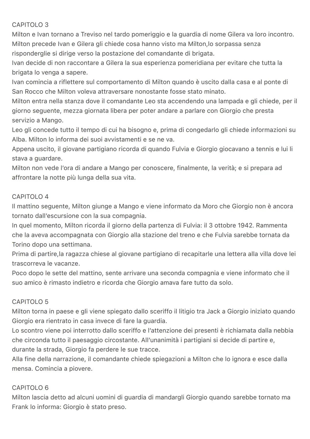 una questione privata
CAPITOLO 1
Milton è un giovane partigiano e con il suo compagno Ivan sta marciando su un sentiero. Ad un
tratto, Milto
