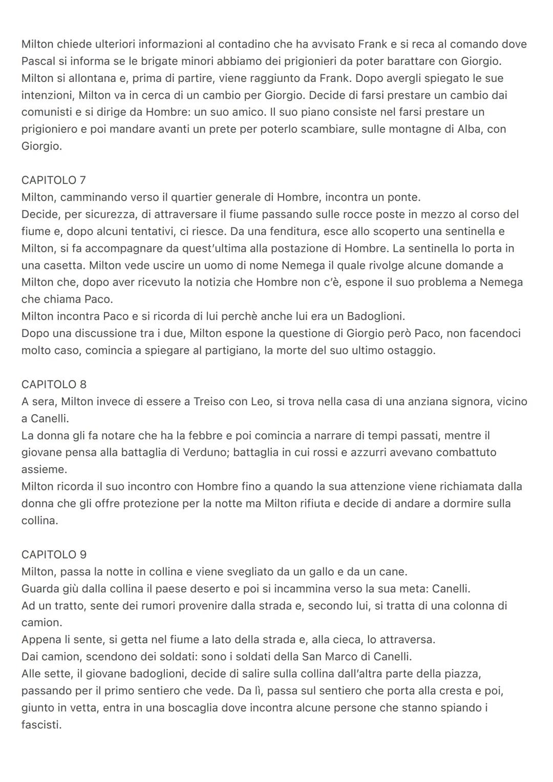 una questione privata
CAPITOLO 1
Milton è un giovane partigiano e con il suo compagno Ivan sta marciando su un sentiero. Ad un
tratto, Milto