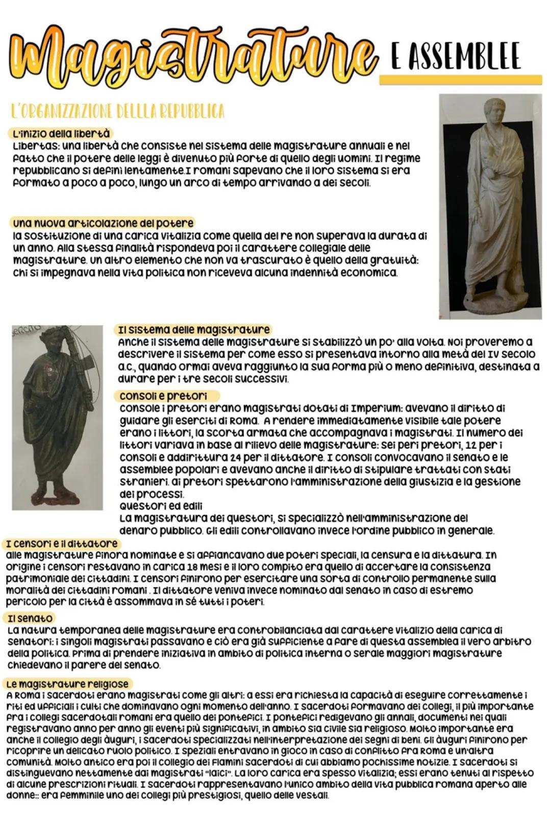 # Magistrature LASSEMBLEE
L'ORGANIZZAZIONE DELLLA REPUBBLICA
L'inizio della libertà
Libertas: una libertà che consiste nel sistema delle