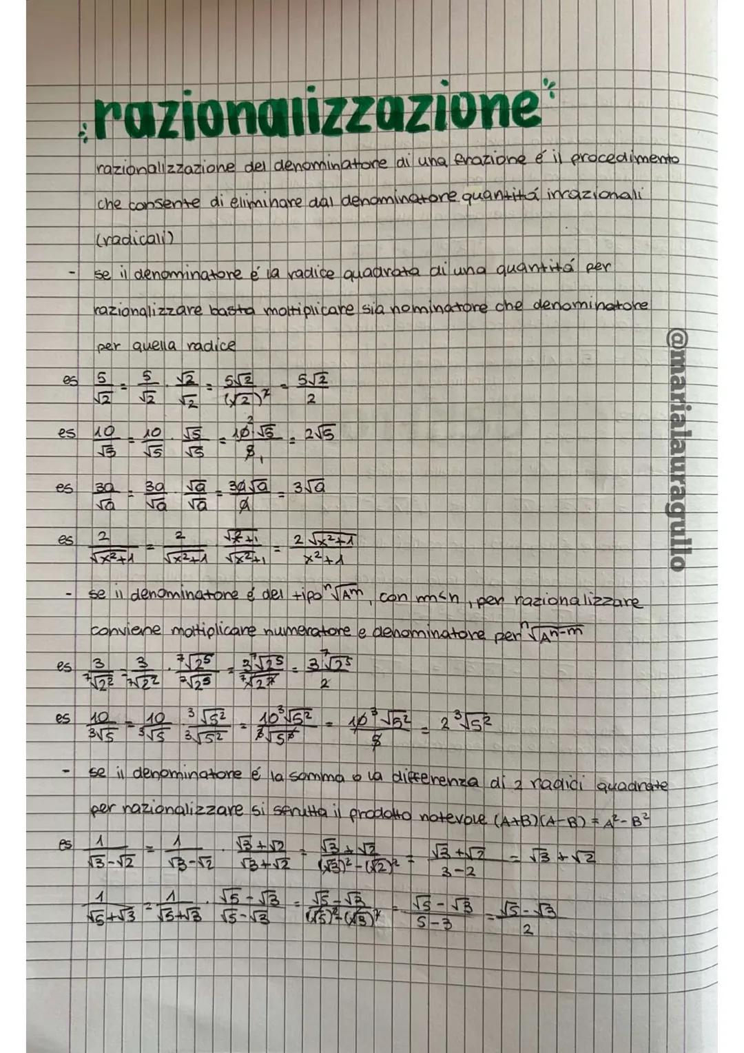 Razionalizzazione # razionalizzazione
razionalizzazione del denominatore di una frazione e il procedimemo
che consente di eliminare dal den