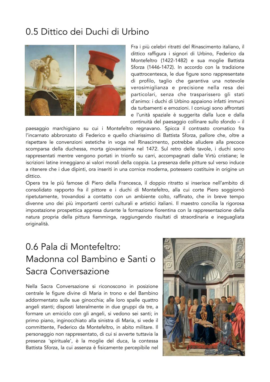 # Piero della Francesca
0.1 La vita
Piero della Francesca è uno dei maestri del Rinascimento italiano, noto per la sua capacità di
fondere