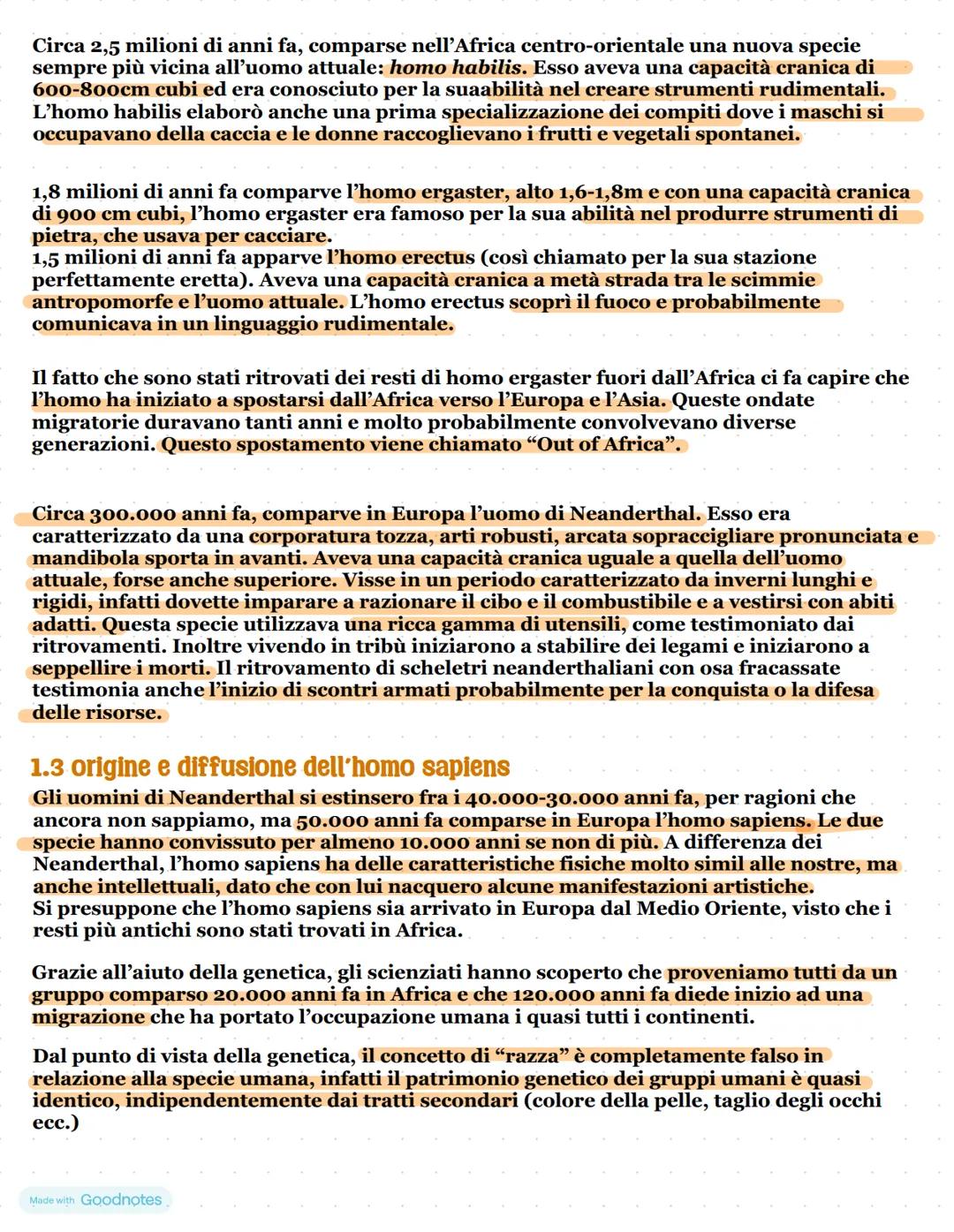 # 1.LA PREISTORIA E L'ORIGINE DELLA SPECIE UMANA
Durante tutto il Medioevo e una buona parte dell'età moderna si pensava che il nostro
pian