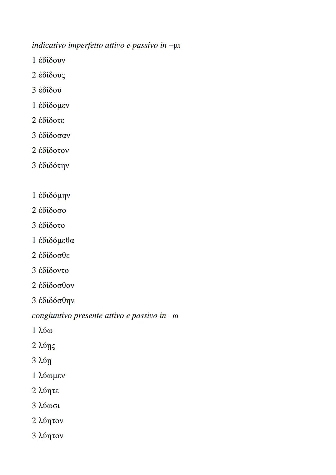 Crammatica greca
I COMPLEMENTI
stato in luogo → v + dativo / dativo semplice
▪ sopra → Eлí genitivo o dativo
presso→ · παρά + dativo
sotto →