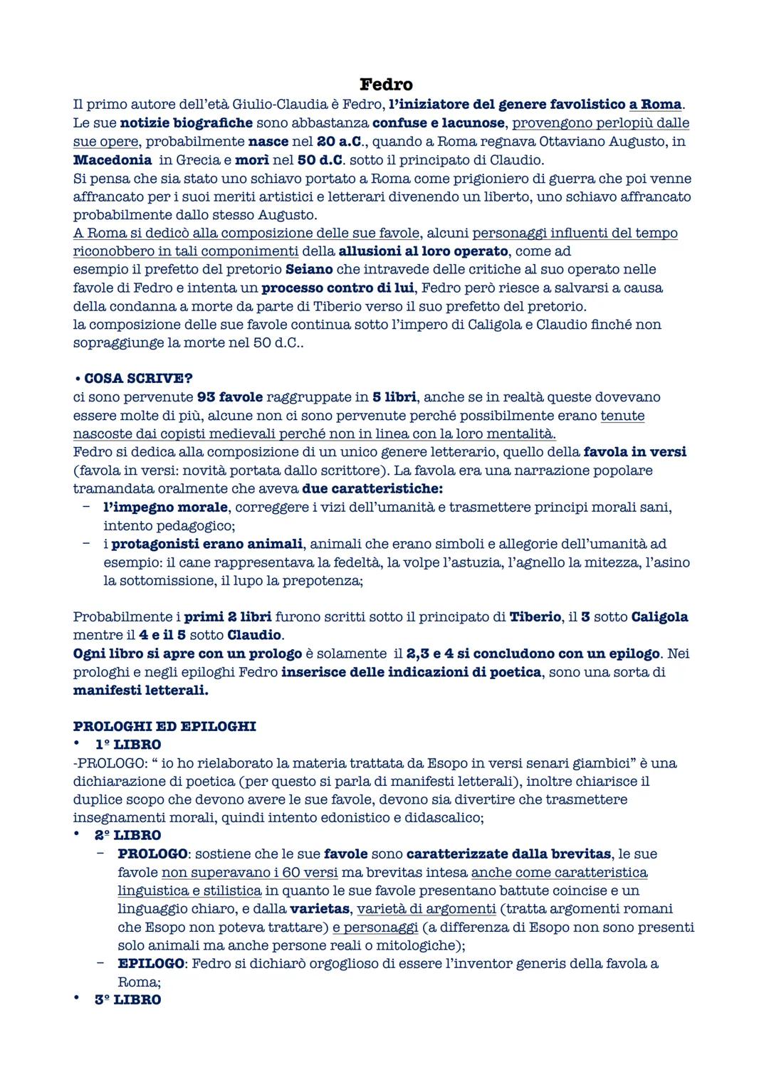 Fedro
Il primo autore dell'etร Giulio-Claudia รจ Fedro, l'iniziatore del genere favolistico a Roma.
Le sue notizie biografiche sono abbastan