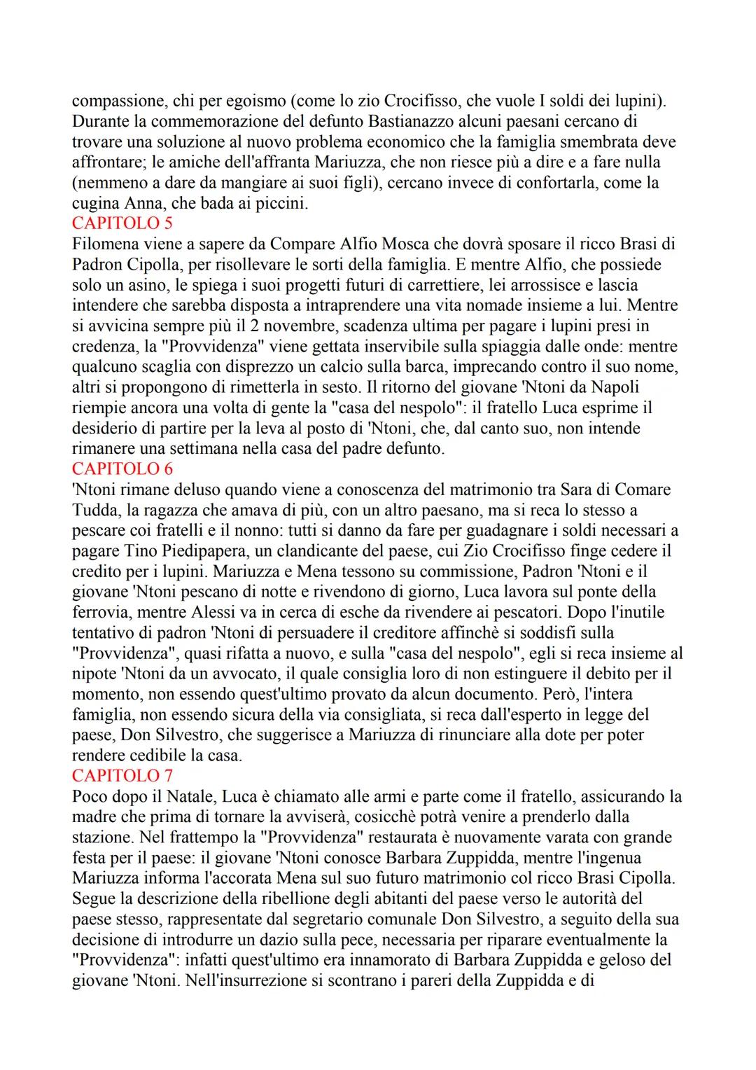 CAPITOLO 1
Il romanzo si apre con la descrizione della famiglia protagonista, che vive ad Aci
Trezza, un paesino di pescatori sulla costa or