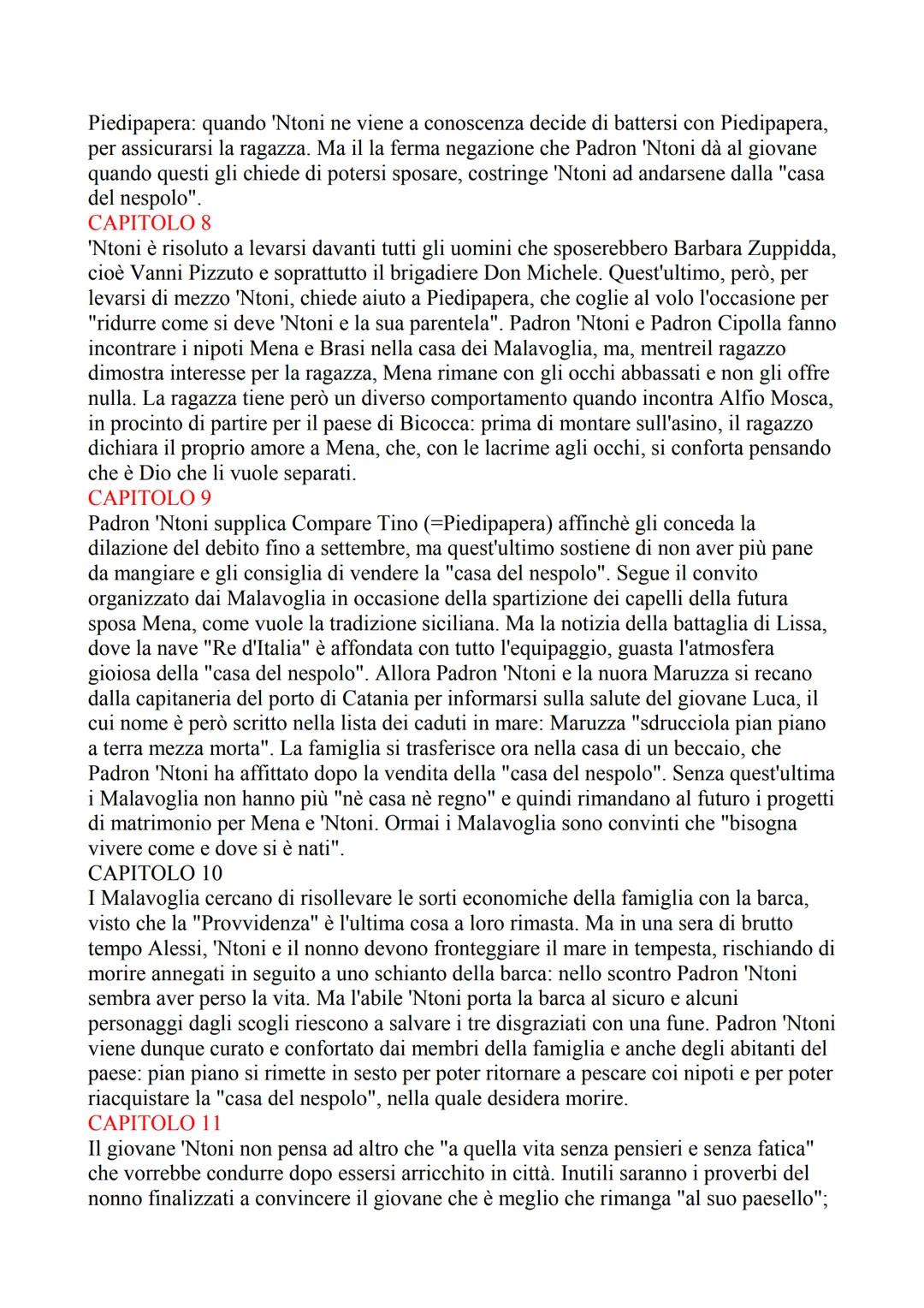 CAPITOLO 1
Il romanzo si apre con la descrizione della famiglia protagonista, che vive ad Aci
Trezza, un paesino di pescatori sulla costa or