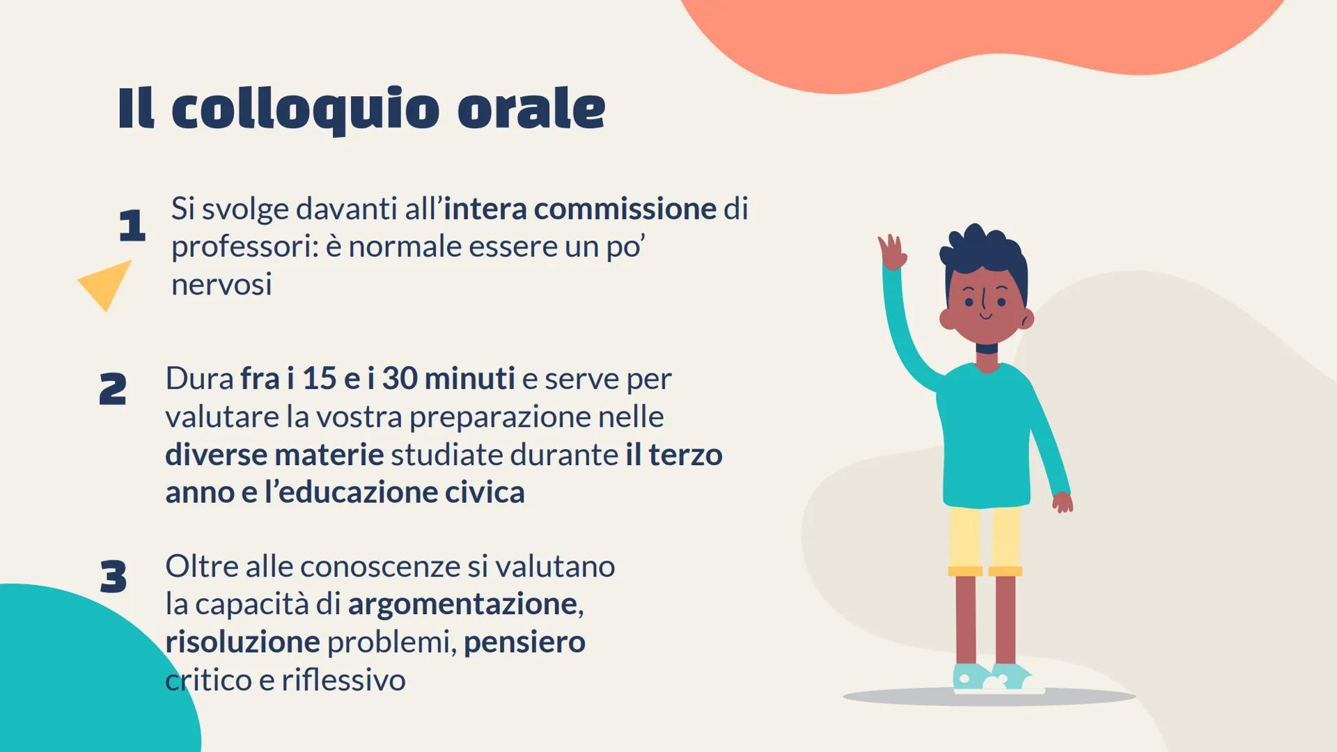 L'esame di
terza media
Co Di cosa si tratta?
L'esame di terza media è la prova finale delle
scuole medie che bisogna superare prima di
passa
