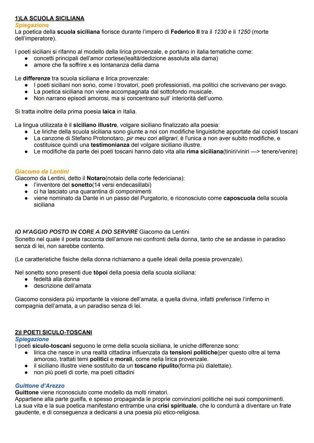 Scuola siciliana, poeti siculo-toscani,dolce stilnovo, poesia comico-realista