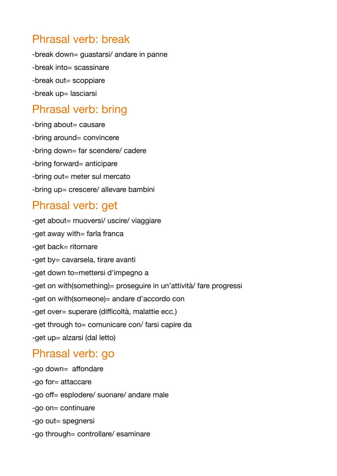 Phrasal verbs
-look through= sbirciare
-keep quiet= stare zitto
-stay over= fermarsi a dormire
-find out= scoprire
-mess around= scherzare
-