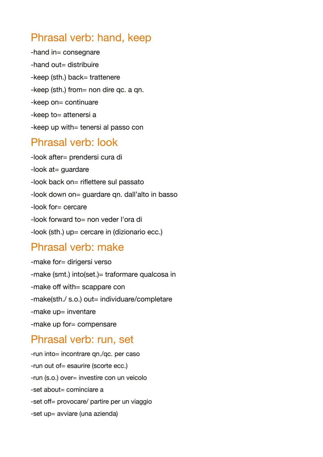Phrasal verbs
-look through= sbirciare
-keep quiet= stare zitto
-stay over= fermarsi a dormire
-find out= scoprire
-mess around= scherzare
-
