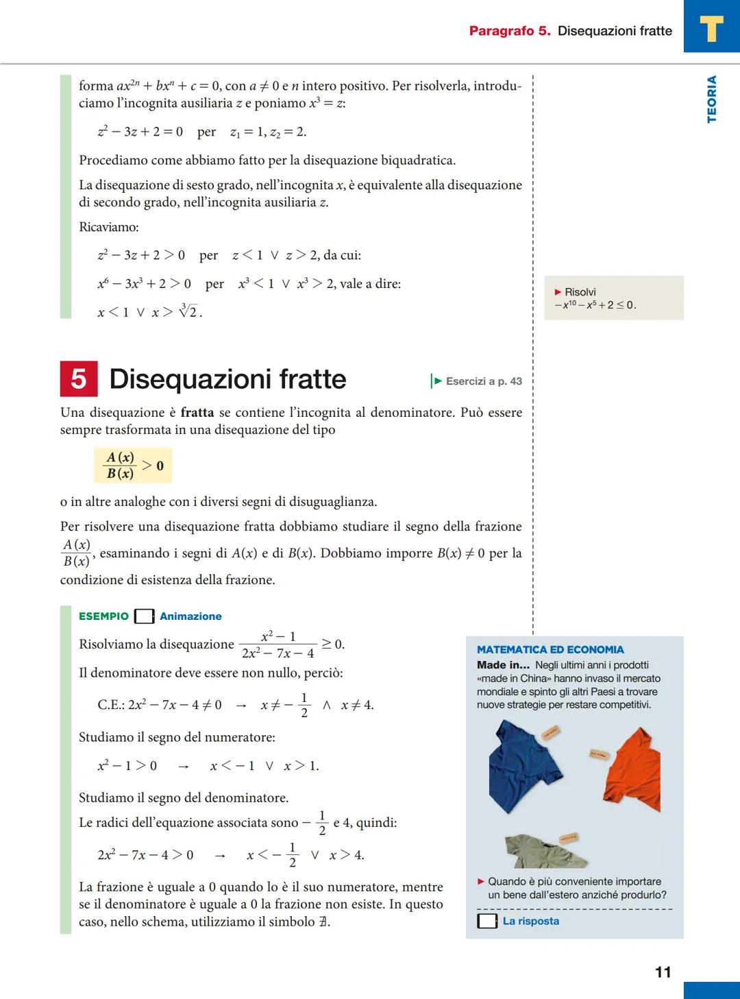 # CAPITOLO
# 1
EQUAZIONI
E DISEQUAZIONI
1 Disequazioni e principi
di equivalenza
Le disuguaglianze sono enunciati fra espressioni che co