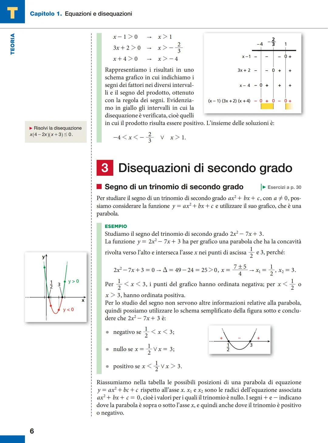 # CAPITOLO
# 1
EQUAZIONI
E DISEQUAZIONI
1 Disequazioni e principi
di equivalenza
Le disuguaglianze sono enunciati fra espressioni che co