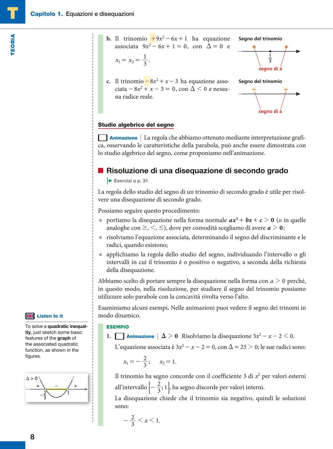 # CAPITOLO
# 1
EQUAZIONI
E DISEQUAZIONI
1 Disequazioni e principi
di equivalenza
Le disuguaglianze sono enunciati fra espressioni che co