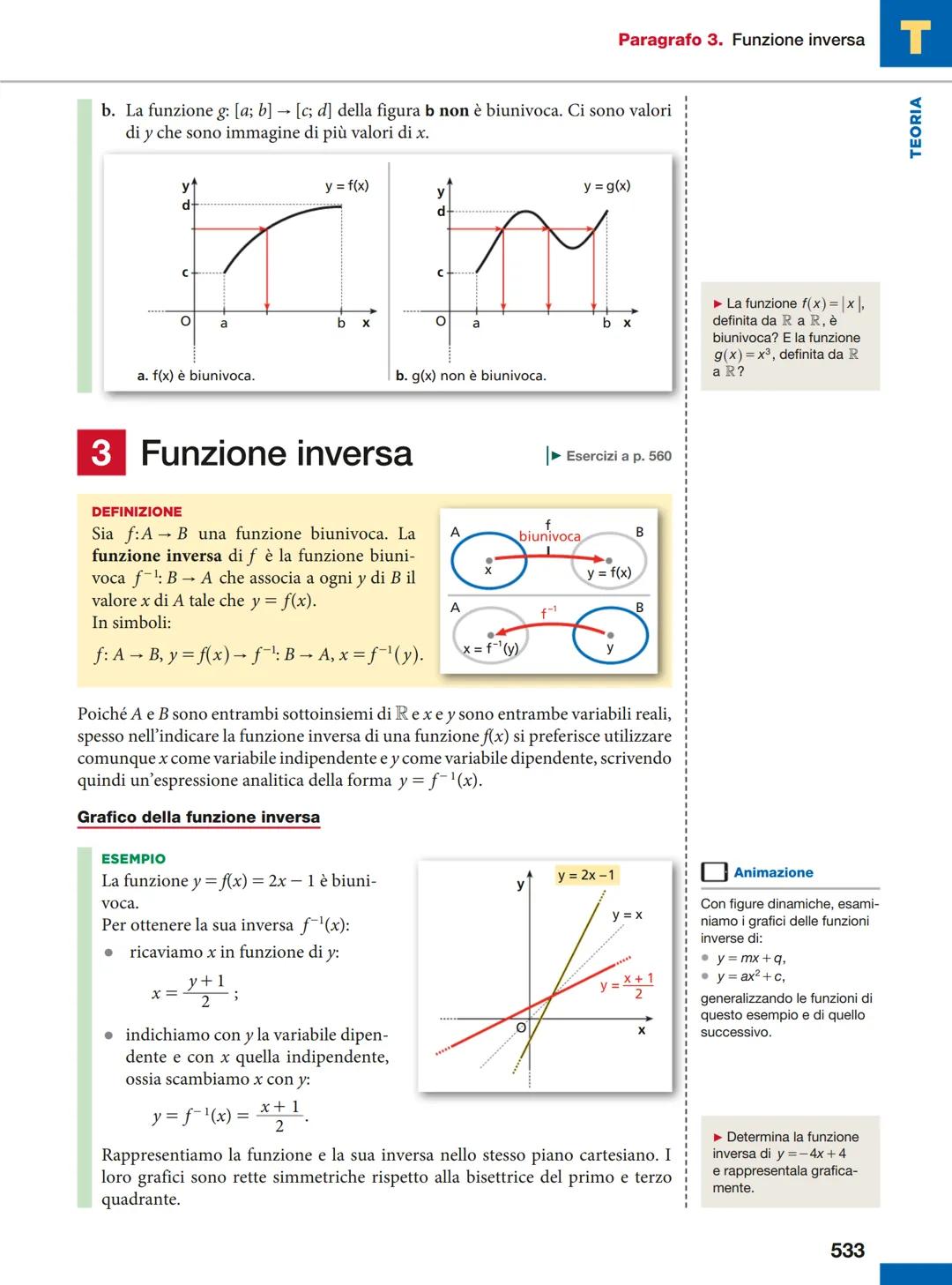 T
CAPITOLO
11 FUNZIONI
1 Funzioni e loro caratteristiche
Che cosa sono le funzioni
► Esercizi a p. 549
Listen to it
A function from a