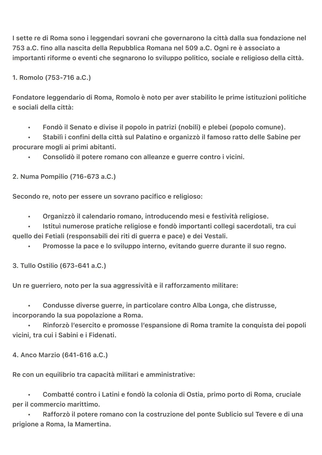 I sette re di Roma sono i leggendari sovrani che governarono la città dalla sua fondazione nel
753 a.C. fino alla nascita della Repubblica R