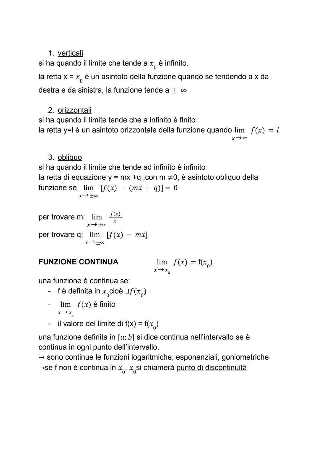 intervallo = sottoinsieme di numeri reali che corrisponde ad una
semiretta (intervallo illimitato) o ad un segmento (intervallo limitato)
in