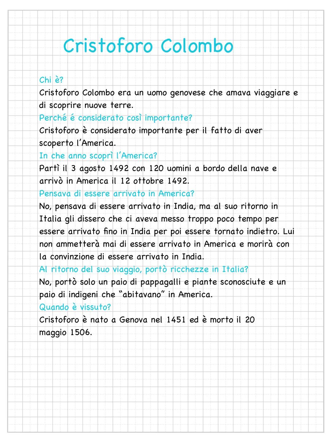 # Cristoforo Colombo
Chi รจ?
Cristoforo Colombo era un uomo genovese che amava viaggiare e
di scoprire nuove terre.
Perchรฉ รฉ considerato co