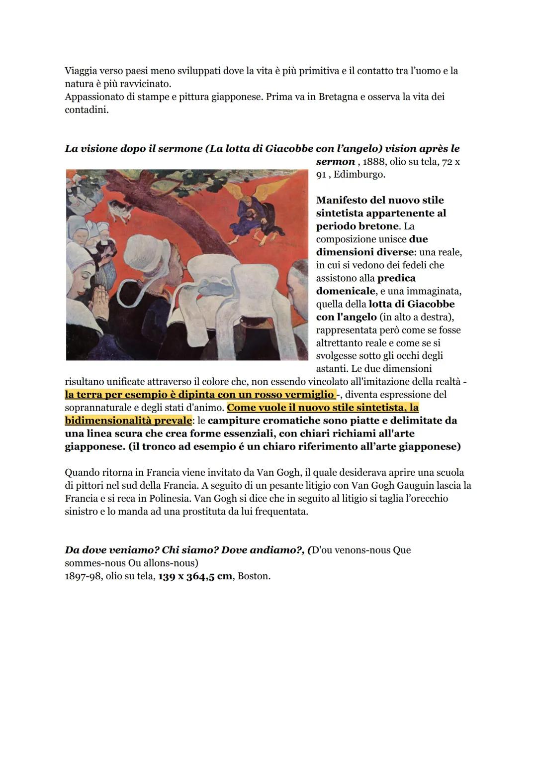 # Arte post impressionismo:
Il tardo Ottocento fu caratterizzato da una spinta al cambiamento e all'innovazione,
originata dalla seconda riv