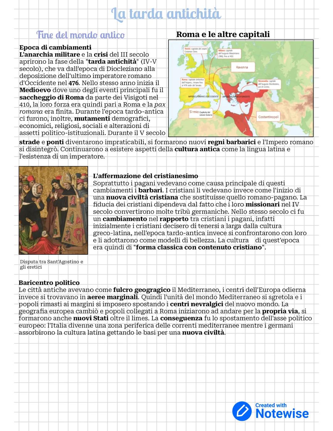 Tarda Antichità: Diocleziano e la tetrarchia, Costantino e la fine dell'impero d'Occidente