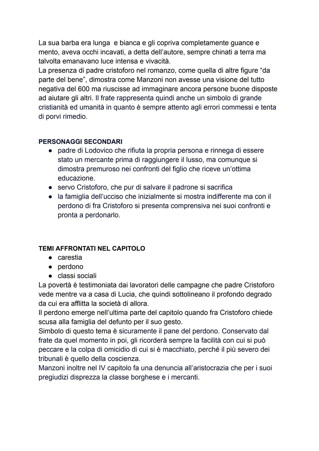 SINTESI
CAP 4 PROMESSI SPOSI
E' la mattina del 9 novembre 1628 e padre Cristoforo esce dal convento di
Pescarenico per raggiungere la casa