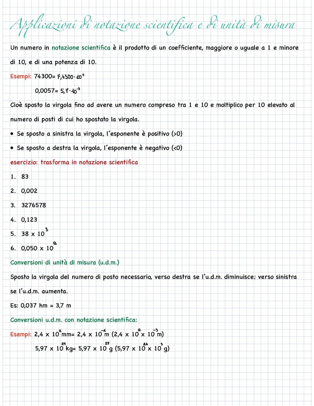 Fisica notazione scientifica e unità di misura