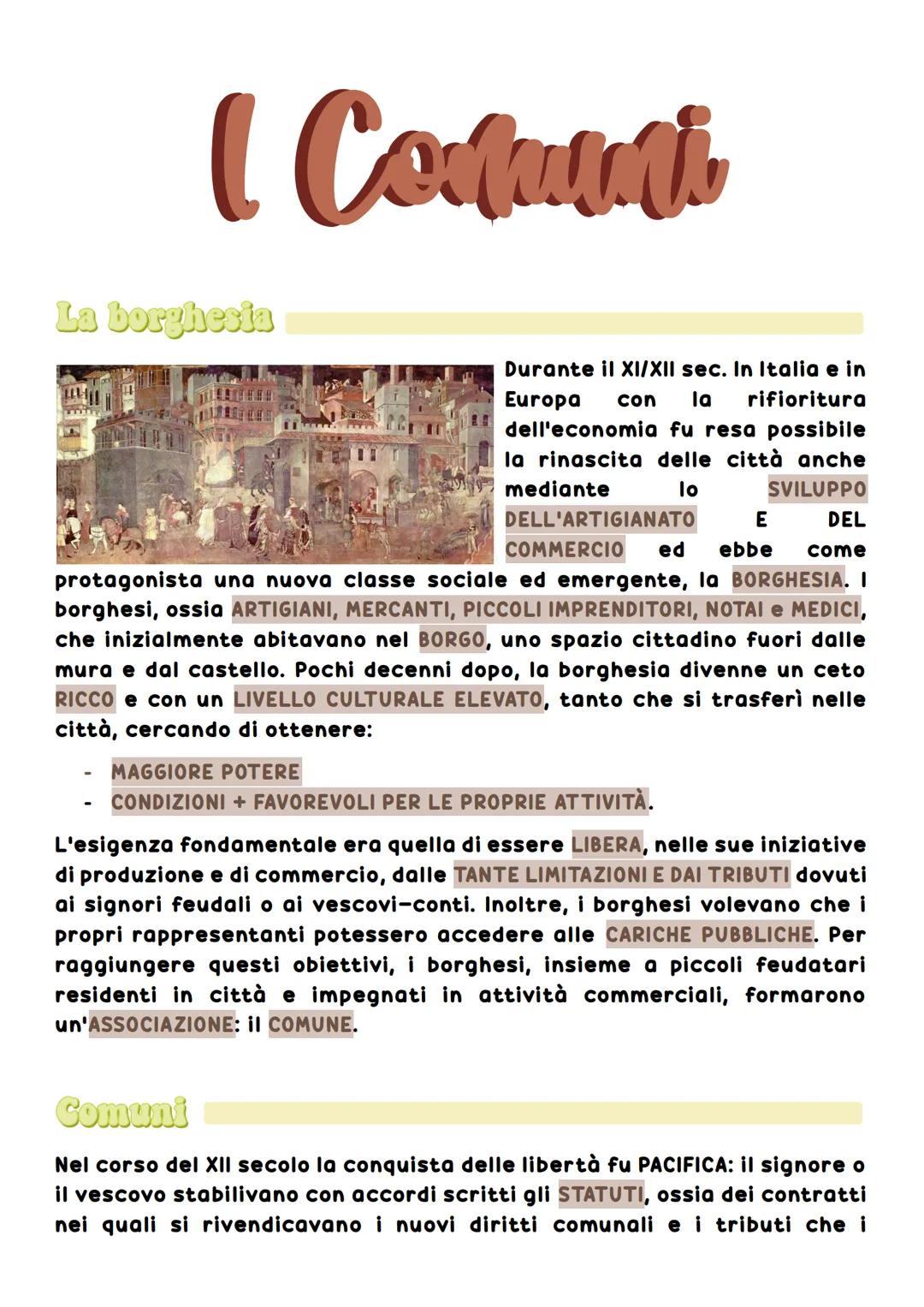 # I Contumi
La borghesia
Durante il XI/XII sec. In Italia e in
Europa con la rifioritura
dell'economia fu resa possibile
la rinascita dell