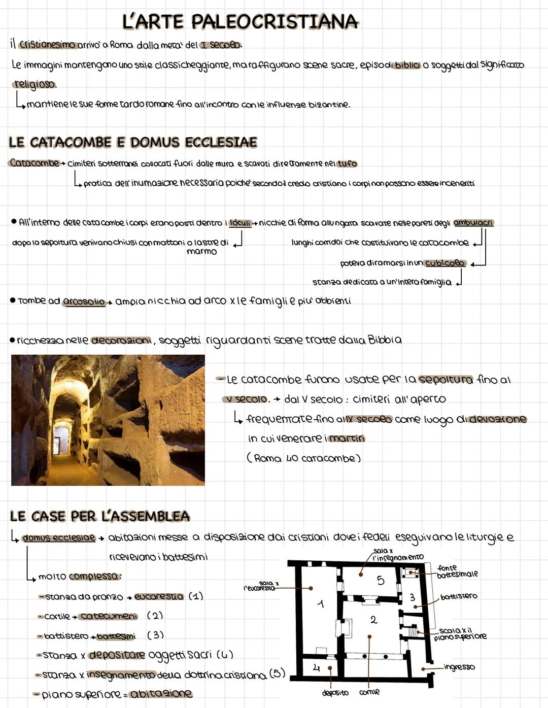 L'ARTE
PALEOCRISTIANA
il cristianesimo arrivo a Roma dalla meta' del I secolo.
Le immagini mantengono uno stile classicheggiante, maraffigur