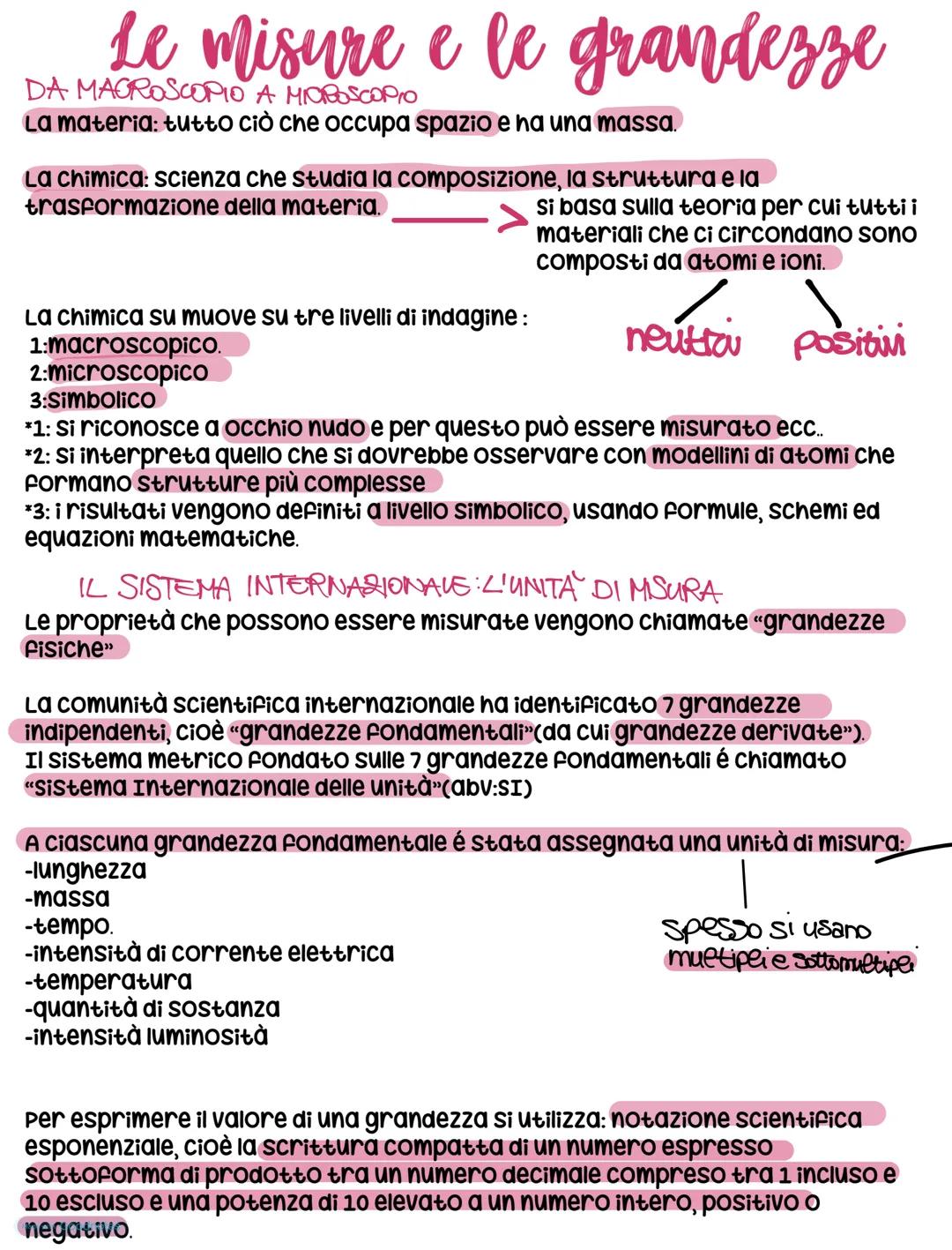 Le misure e le grandezze
DA MAGROSCOPIO A MICROSCOPIO
La materia: tutto ciò che occupa spazio e ha una massa.
La chimica: scienza che studia