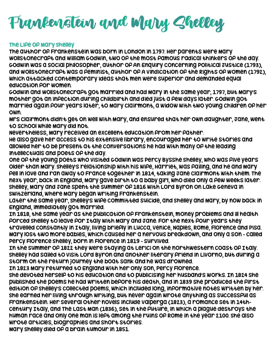 The life of Mary Shelley and Frankenstein edizione black cat B2.2